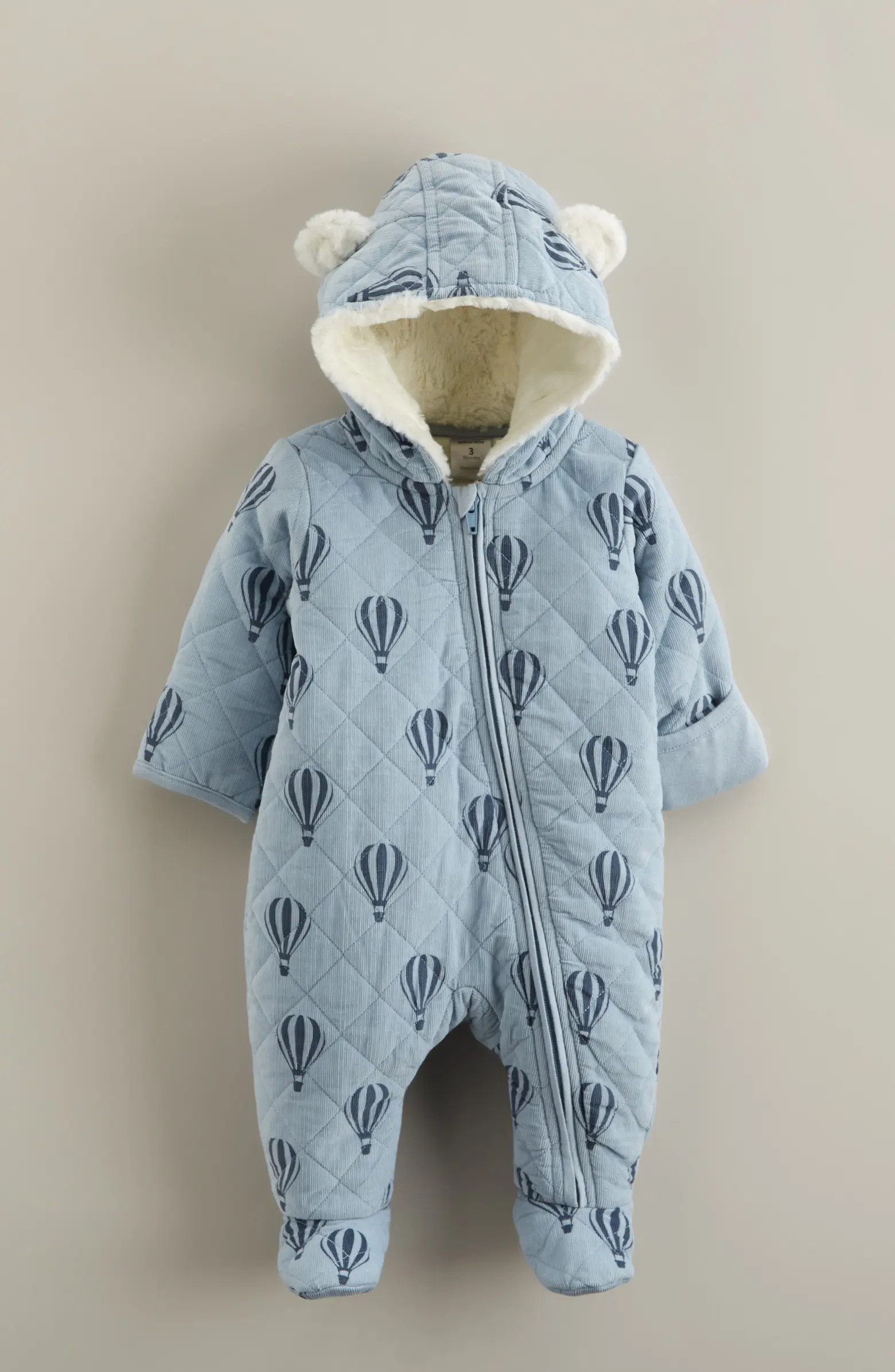 Nordstrom Ear Appliqué Quilted Faux Fur Lined Hooded Bunting | Nordstrom | Nordstrom