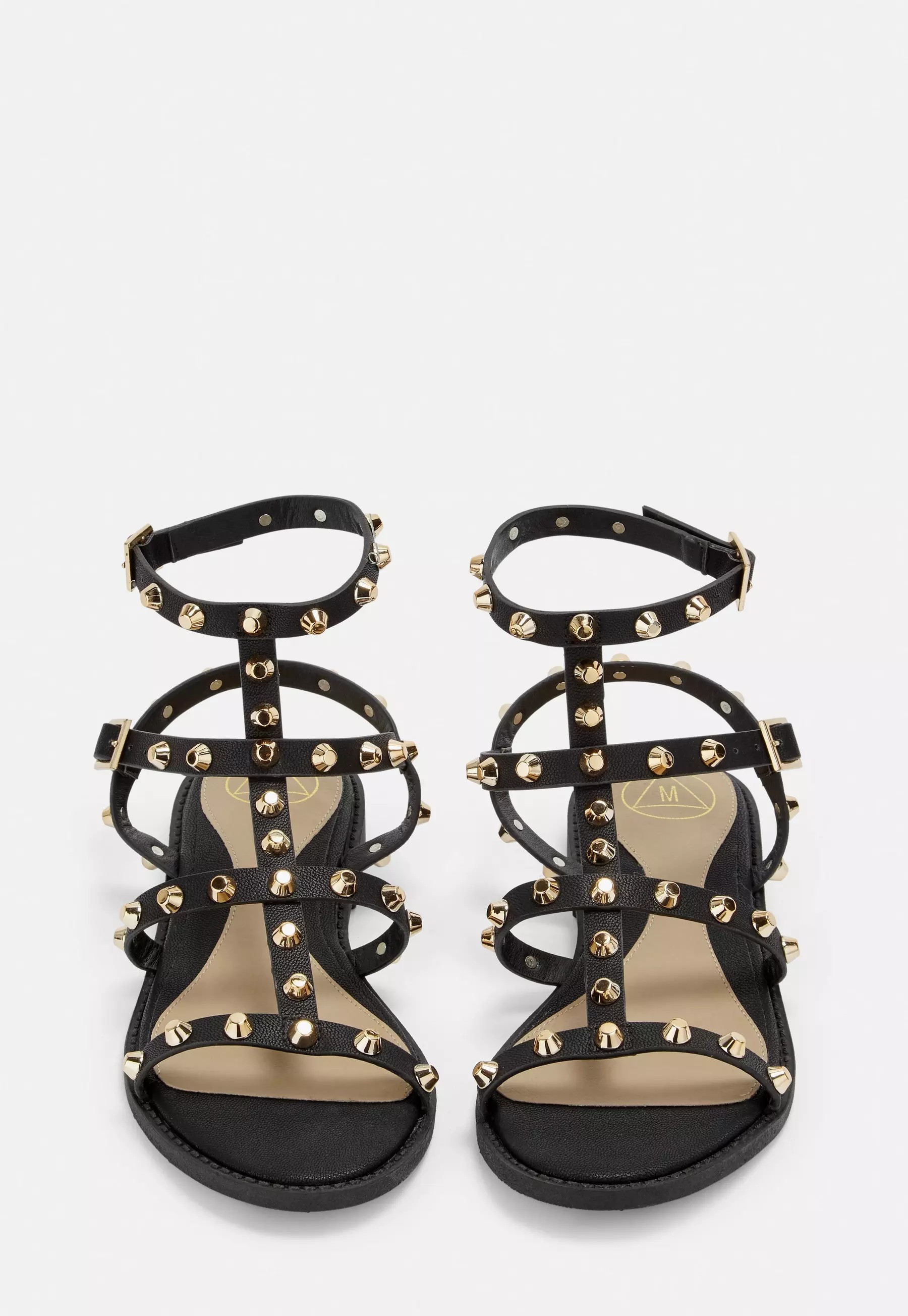 Black Studded Gladiator Sandals | Missguided (US & CA)