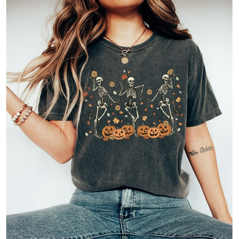 Retro Halloween Shirt, Halloween shirt, Dancing Halloween sweatshirt Spooky Season Fall tee Pumpk... | Walmart (US)