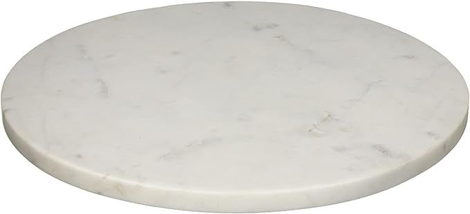 Multi-Purpose Round Shape Marble Cheese Tray | Cutting Board. Solid Large White With Non-Slip Fee... | Amazon (US)