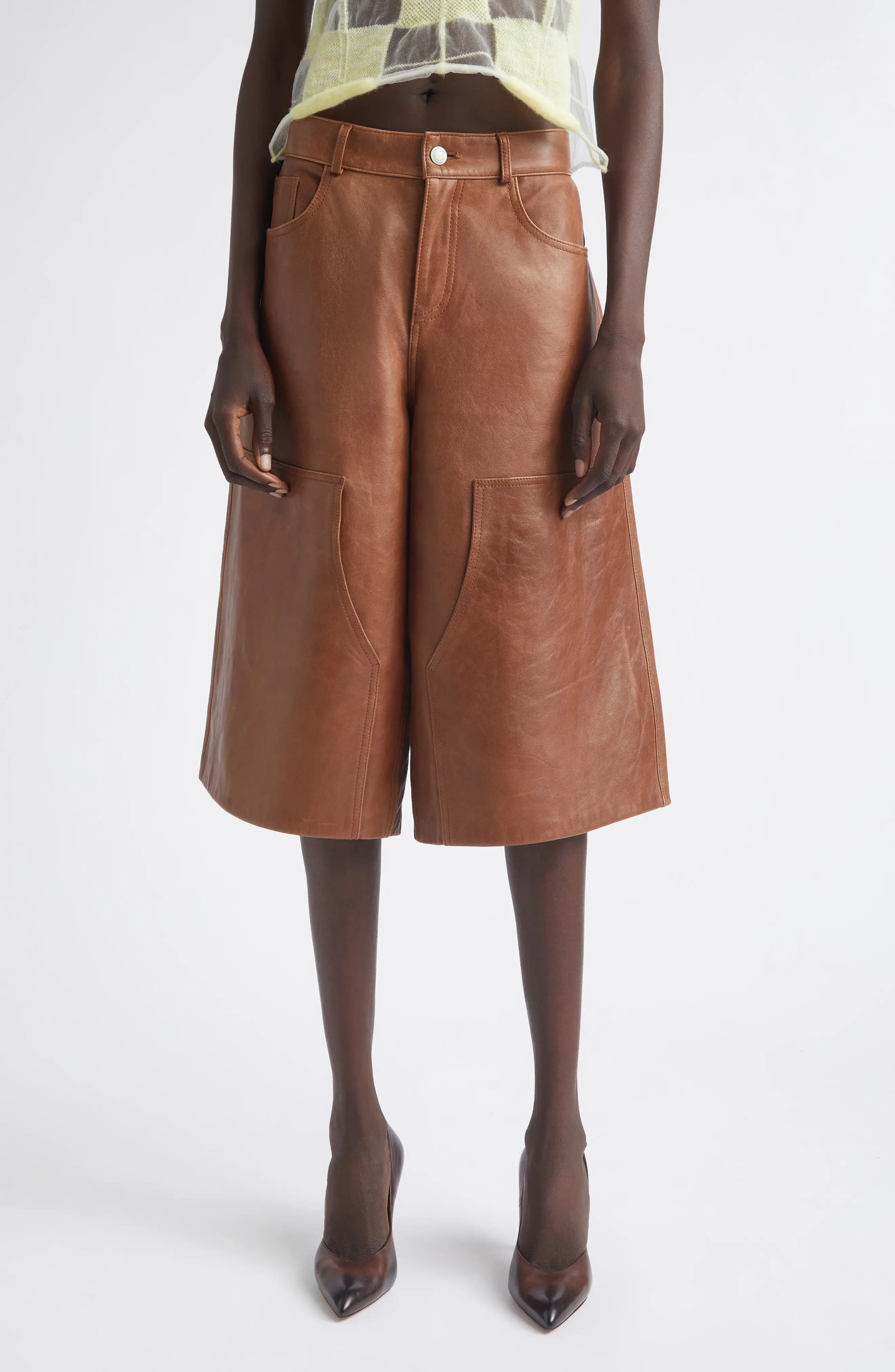 Haikure Legacy Leather Bermuda Shorts in Tan at Nordstrom, Size 29 | Nordstrom
