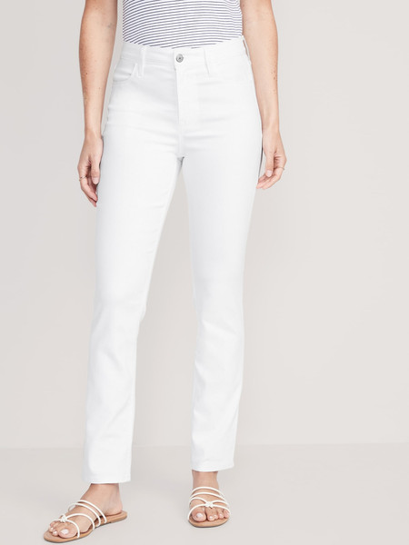 High-Waisted Wow Straight White Jeans for Women | Old Navy (US)