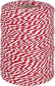 Vivifying Red and White Twine, 656 Feet 2mm Cotton Bakers Twine String for Gift Wrapping, Baking,... | Amazon (US)