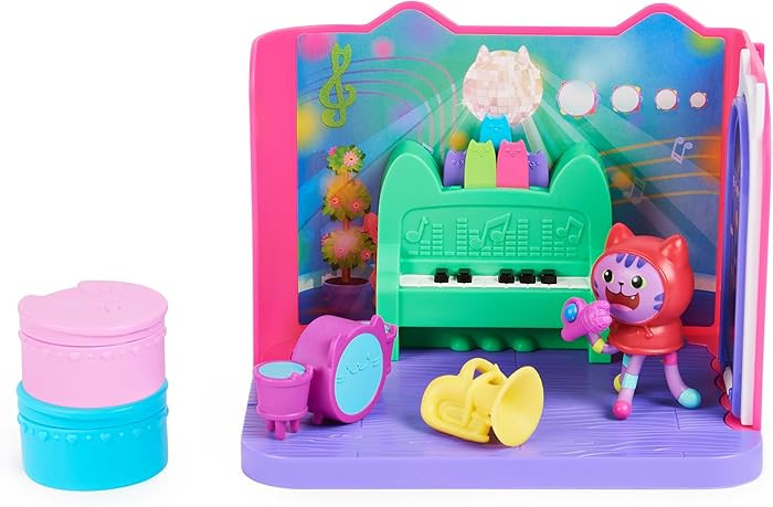 Gabby's Dollhouse, Groovy Music Room with Daniel James Catnip Figure, 2 Accessories, 2 Furniture ... | Amazon (US)