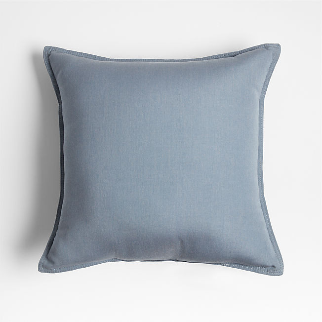 Sunbrella 20"x20" Haze Blue Outdoor Throw Pillow | Crate & Barrel | Crate & Barrel