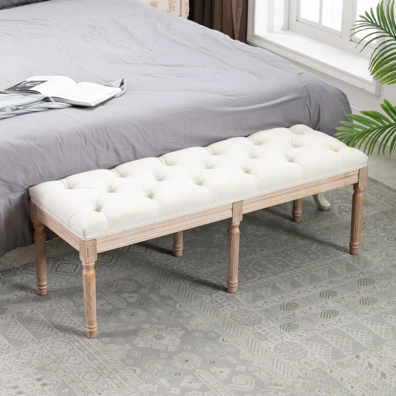 End Of Bed Bench Upholstered Entryway French Bench | Wayfair Professional