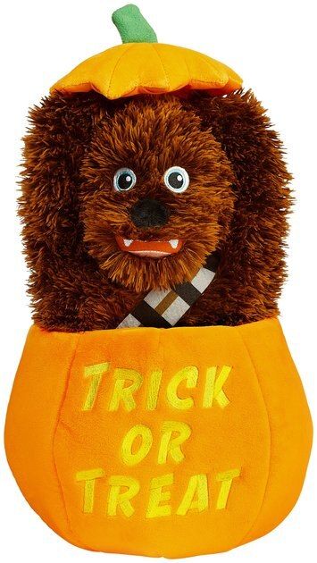STAR WARS Halloween CHEWBACCA in a Pumpkin Plush Squeaky Dog Toy - Chewy.com | Chewy.com