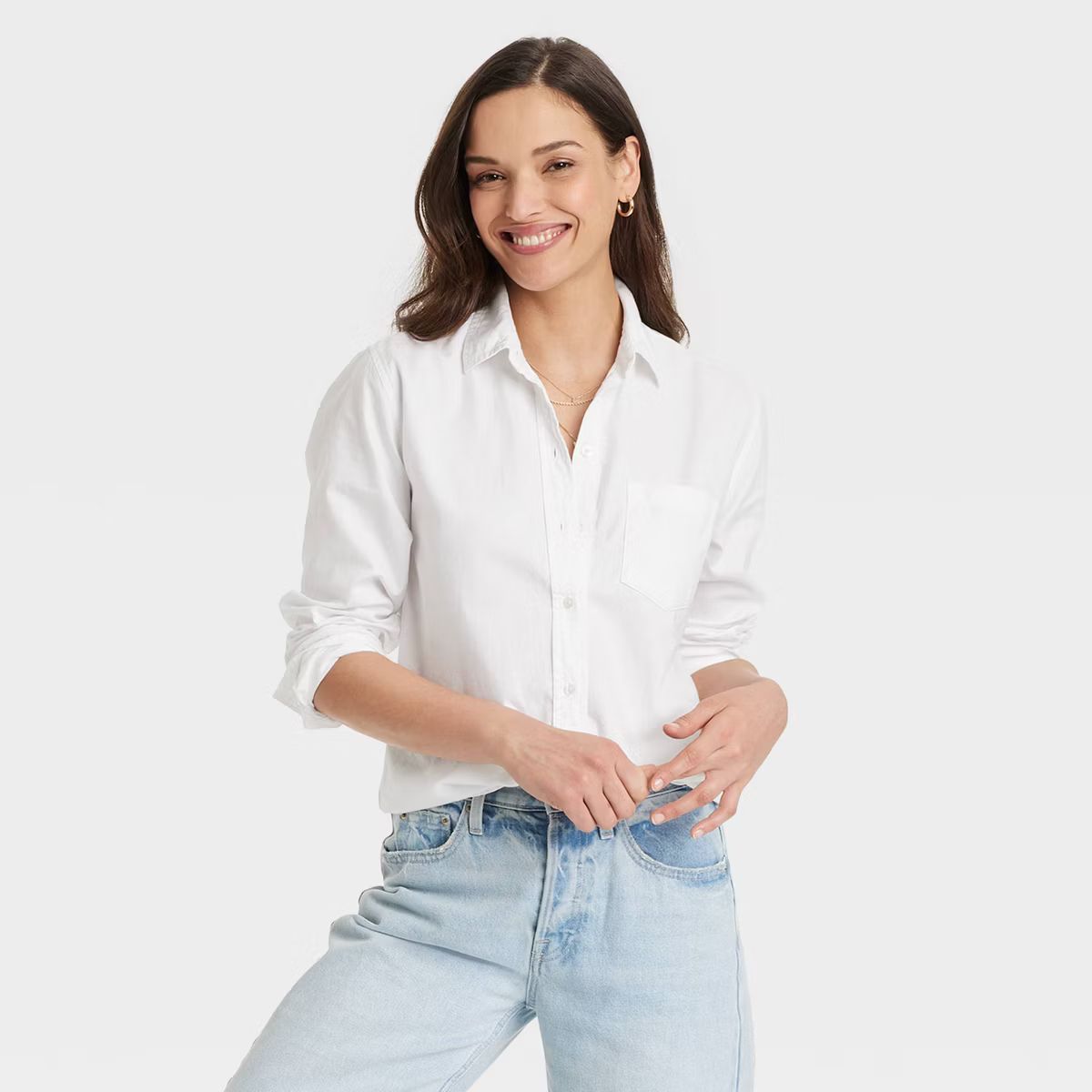 Women's Long Sleeve Collared Button-Down Shirt - Universal Thread™ | Target