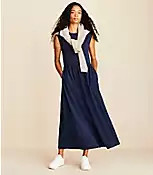 Lou & Grey Mixed Media Maxi Pocket Dress | LOFT