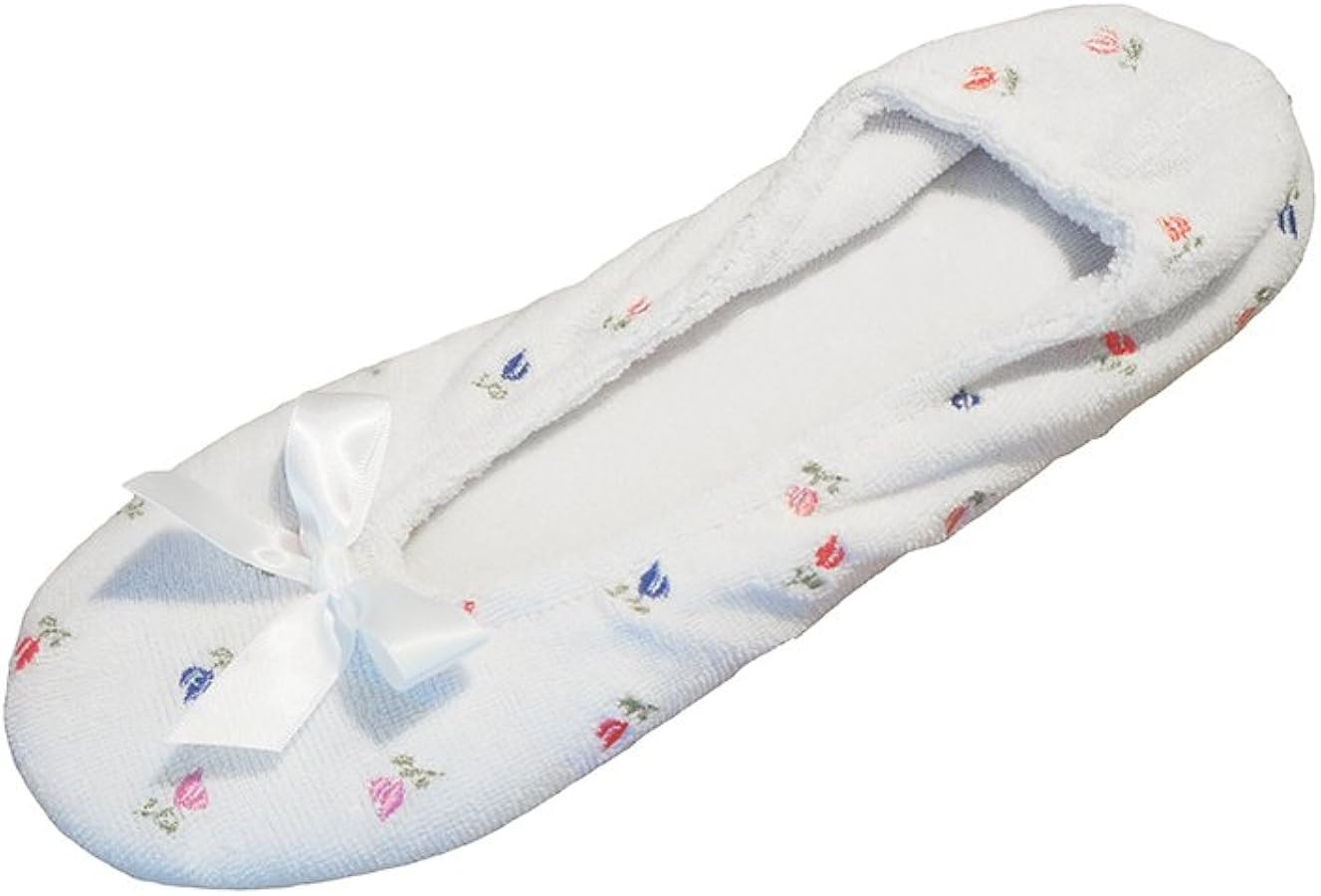 isotoner Women's Embroidered Terry Ballerina Slippers | Amazon (US)