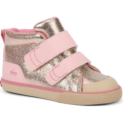 See Kai Run Dean Adapt II High Top Sneaker in Silver at Nordstrom, Size 5 M | Nordstrom
