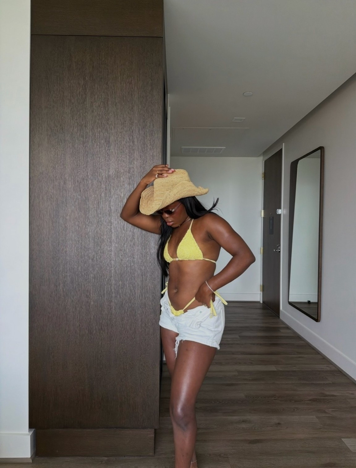 Pool day outfit! Love the yellow and straw cowboy hat for summer ✨

#LTKootd #LTKgrwm #LTKSwim