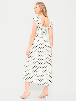 Short-Sleeve Fit & Flare Midi Dress | Old Navy (US)