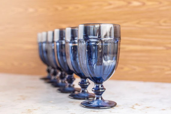 Vintage Libbey Duratuff Navy Blue Gibraltar Iced Tea or Water | Etsy | Etsy (US)