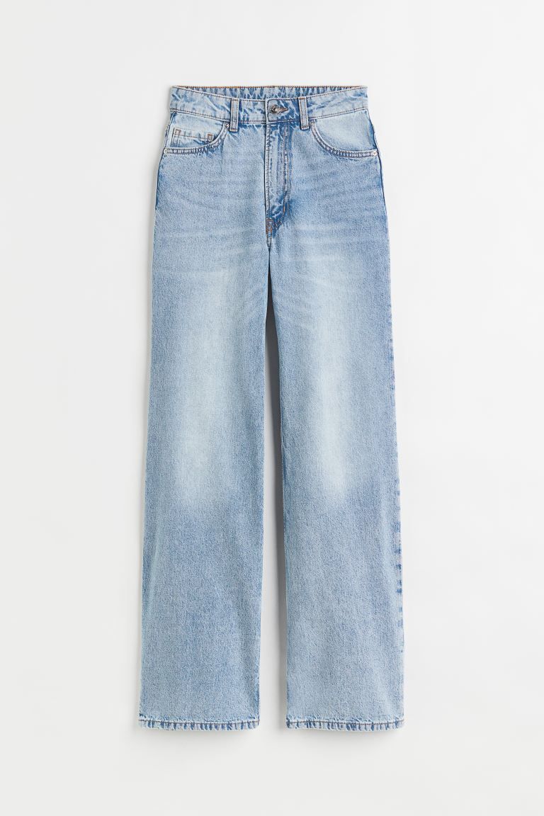 Wide High Jeans - Light denim blue - Ladies | H&M GB | H&M (UK, MY, IN, SG, PH, TW, HK)