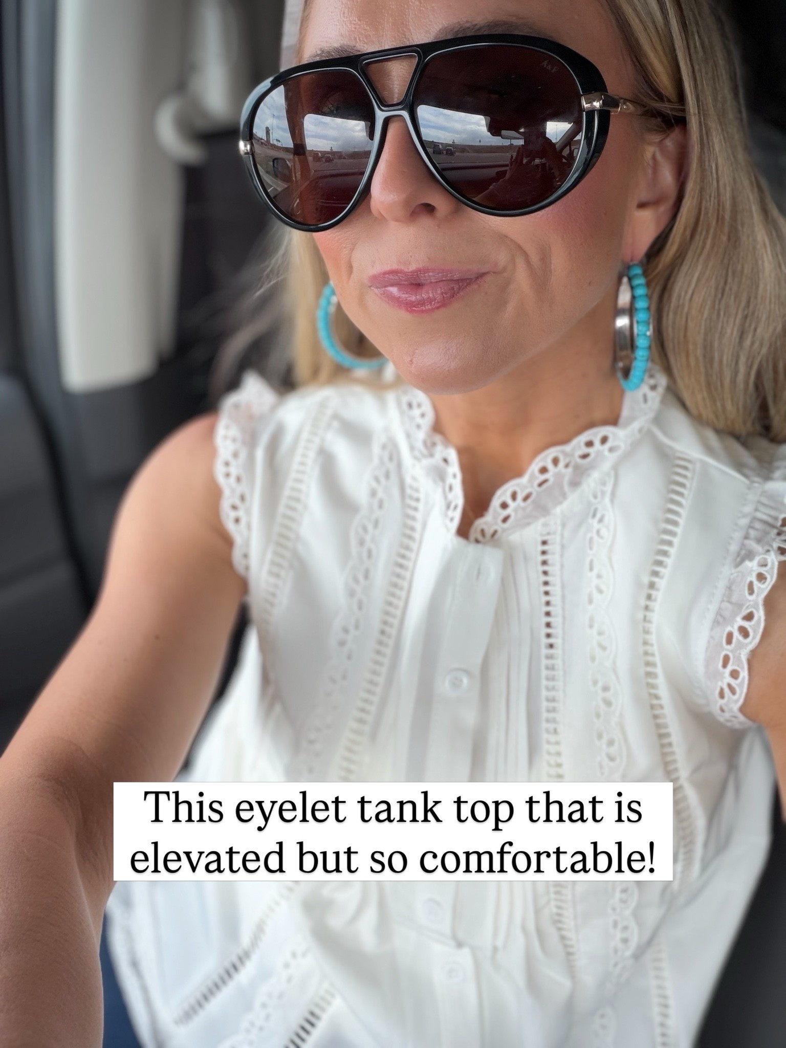 Love this eyelet tank top for summer! 

I am a size small top!

#LTKootd #LTKgrwm #LTKmomlife