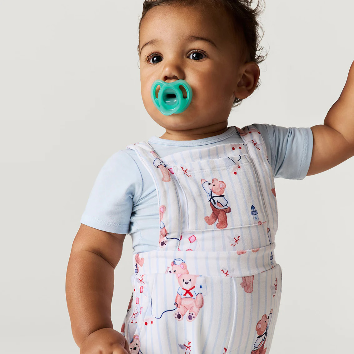 Teddy Blue Daywear Captain Theo French Terry Short Overalls | Posh Peanut® | Posh Peanut