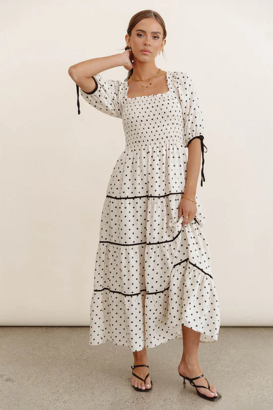Hunter Smocked Polka Dot Dress | Böhme US
