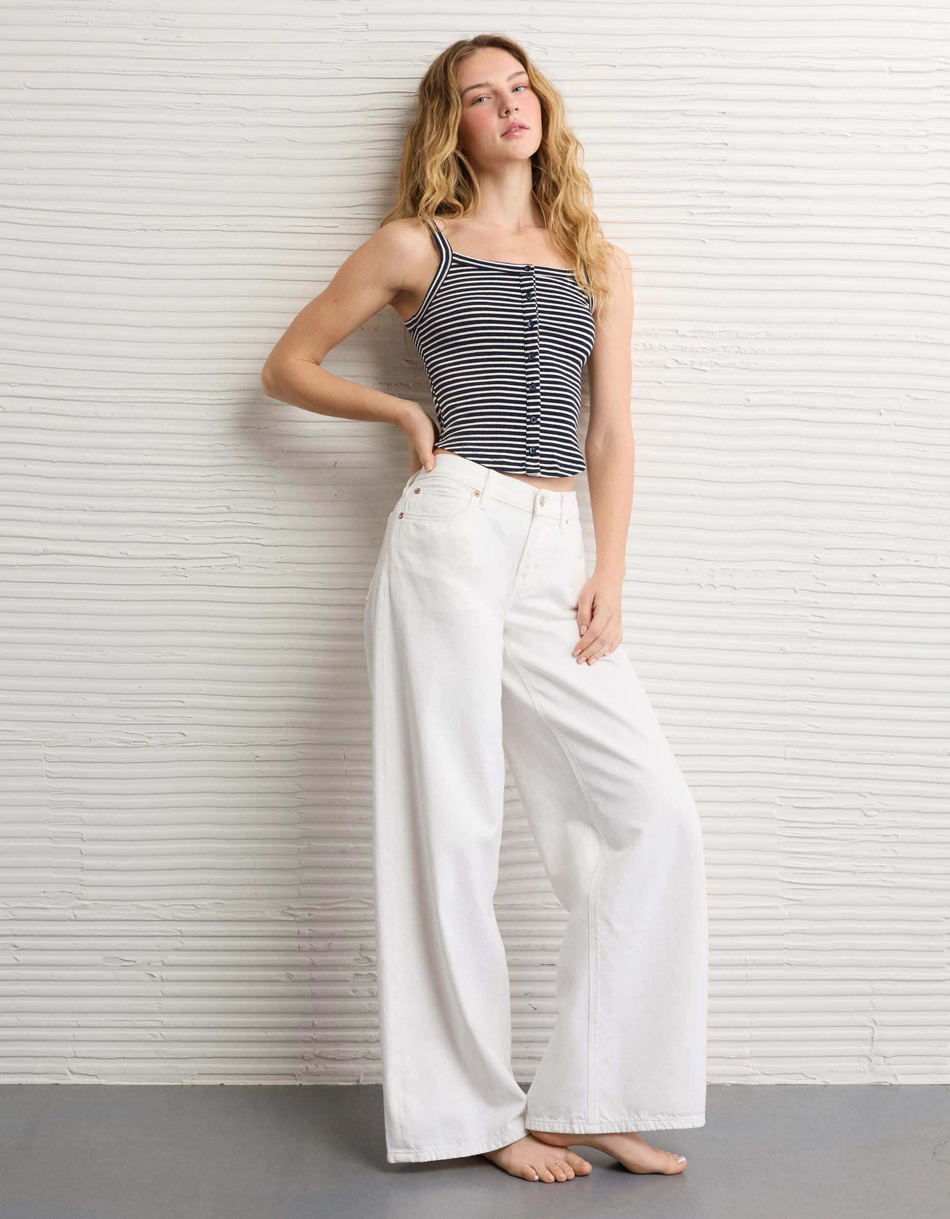 AE Button-Up Tank Top | American Eagle Outfitters (US & CA)