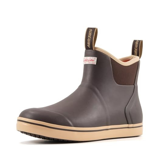 SUREWAY Women's Deck Boots Professional Non-Slip Fishing & Ankle Deck Boot Waterproof Rain Boots BROWN TAN | Amazon (US)