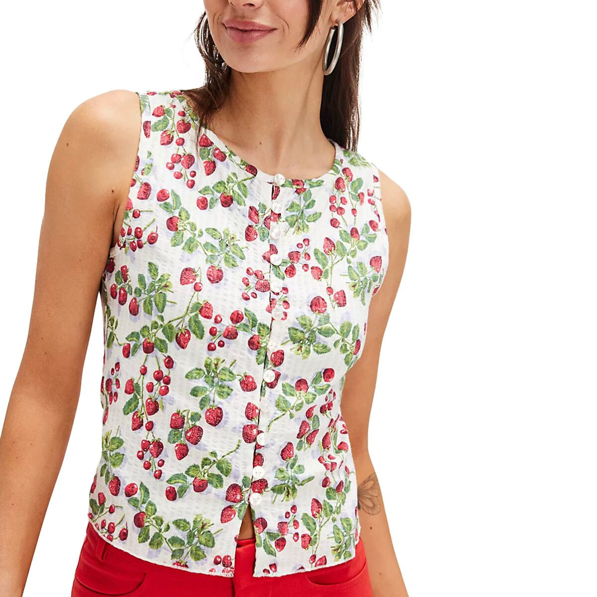 Free People Tilly Print Vest - Women's Antique Ivory Combo, XL | Backcountry