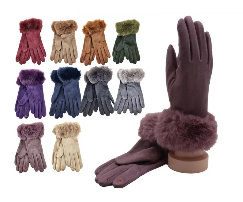 Women's Velvety Soft Winter Glove With Fur Trim - Etsy | Etsy (US)