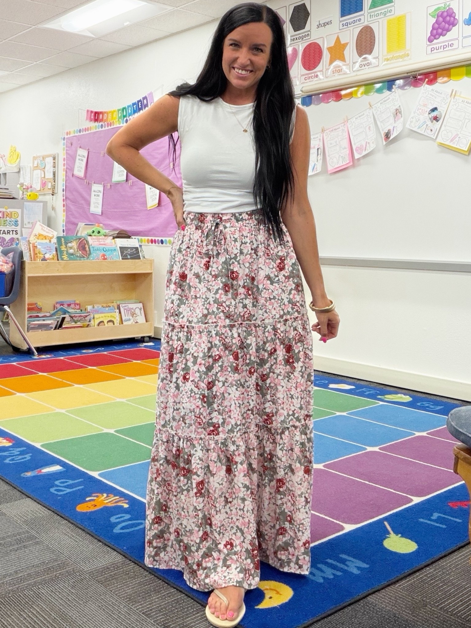 Amazon teacher maxi skirt (comes in more color patterns, I sized up to a M)

Loft ruched top— I’m in my normal size S. Runs a little small, FYI.



Back to school outfit, teacher outfit idea, Amazon outfit

#LTKootd #LTKWorkwear #LTKOver40