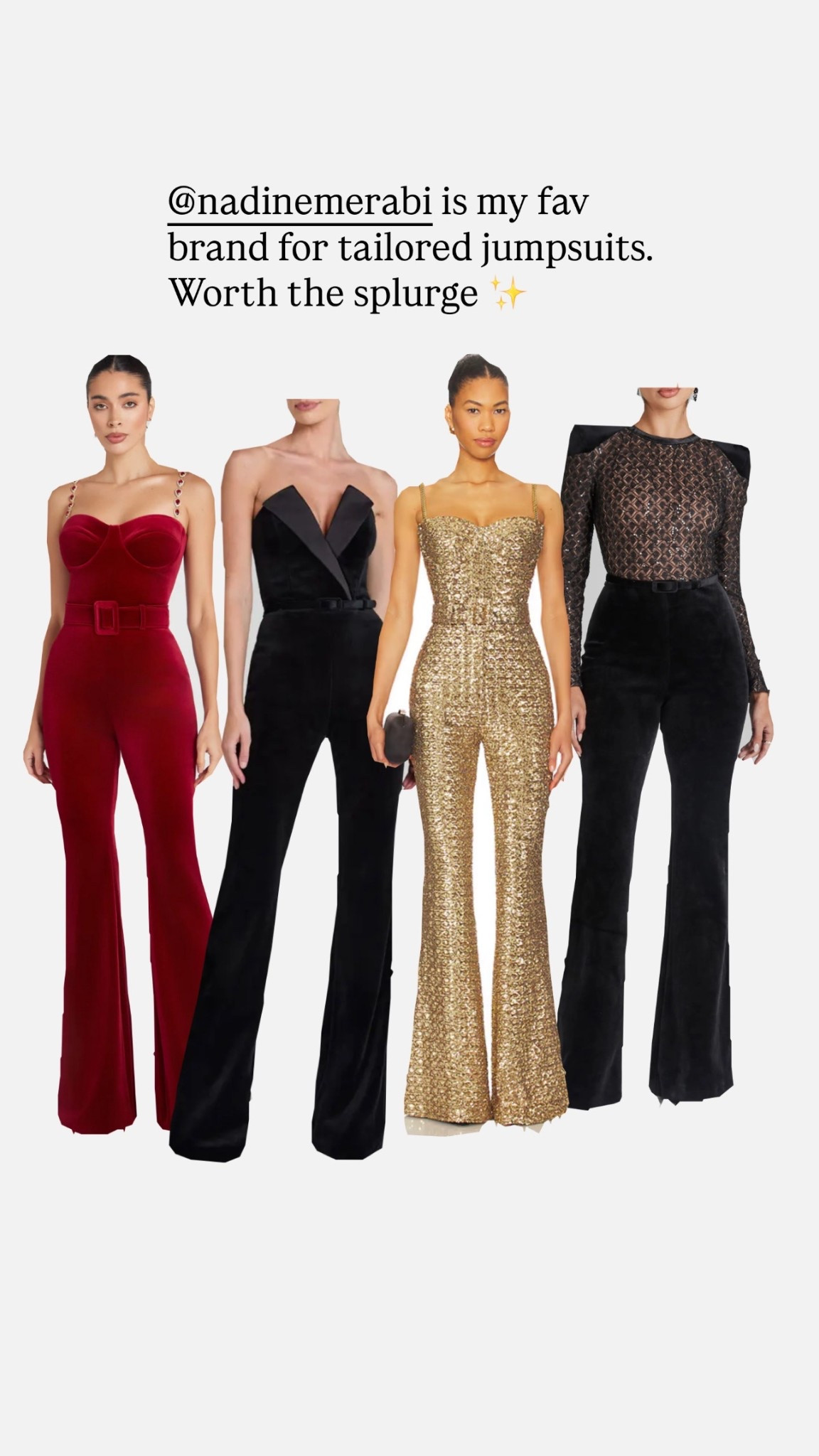 Nadine Merabi jumpsuit
Holiday outfit
Holiday party outfit

#LTKHoliday #LTKootd #LTKSeasonal