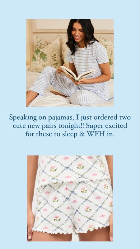 Girly pajamas I just got to sleep and wfh in! I ordered a medium for both! 

#LTKworkwear #LTKfindsunder100 #LTKU