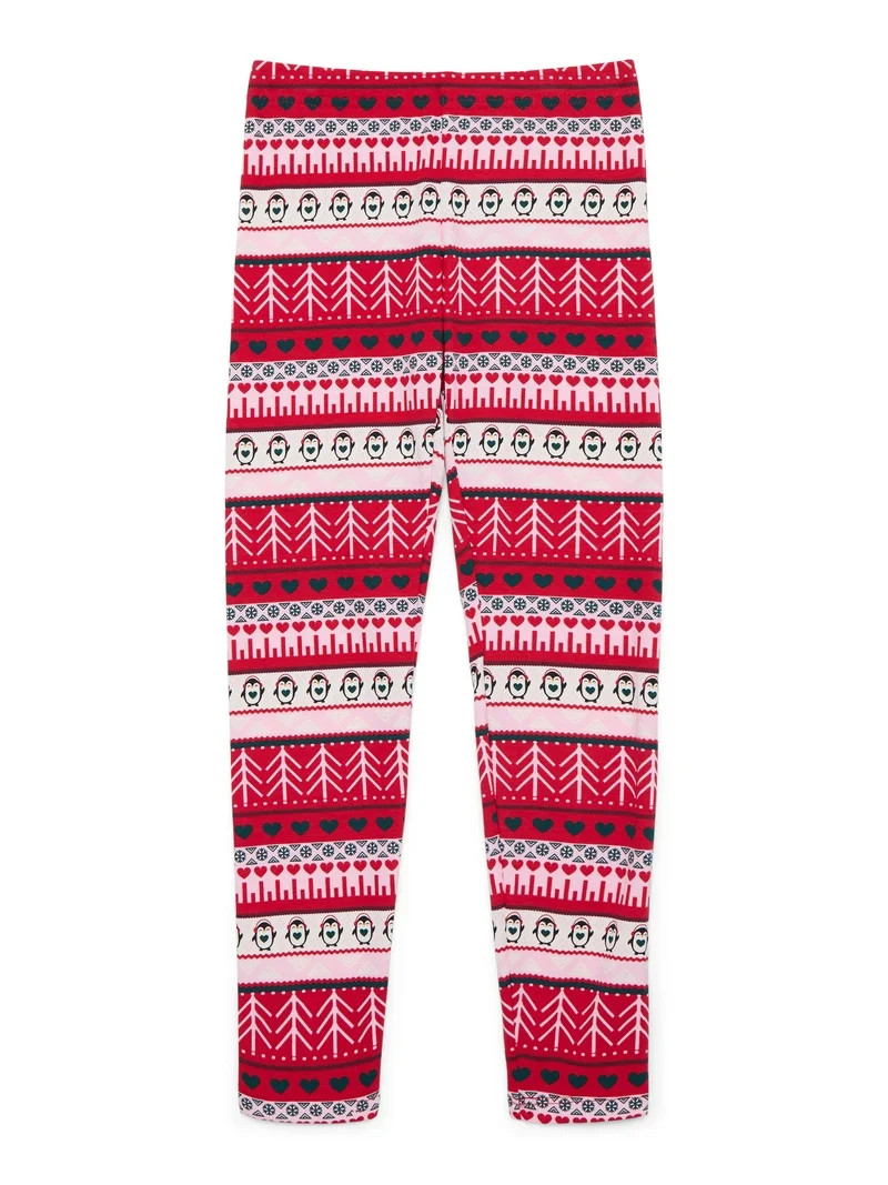 Holiday Time Girls Christmas Printed Leggings, Sizes 4-18 | Walmart (US)