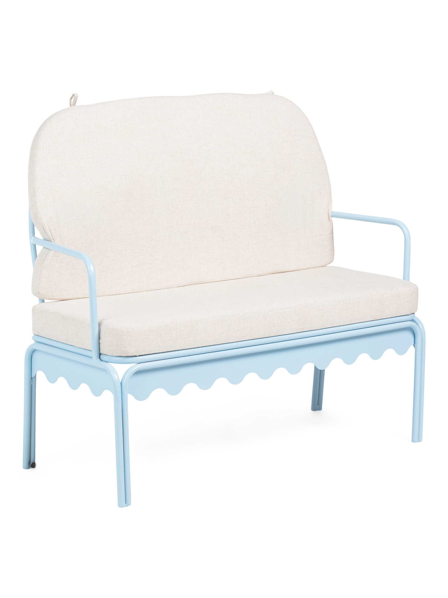 44x37.5 Outdoor Scallop Frame Settee With Cushions | TJ Maxx