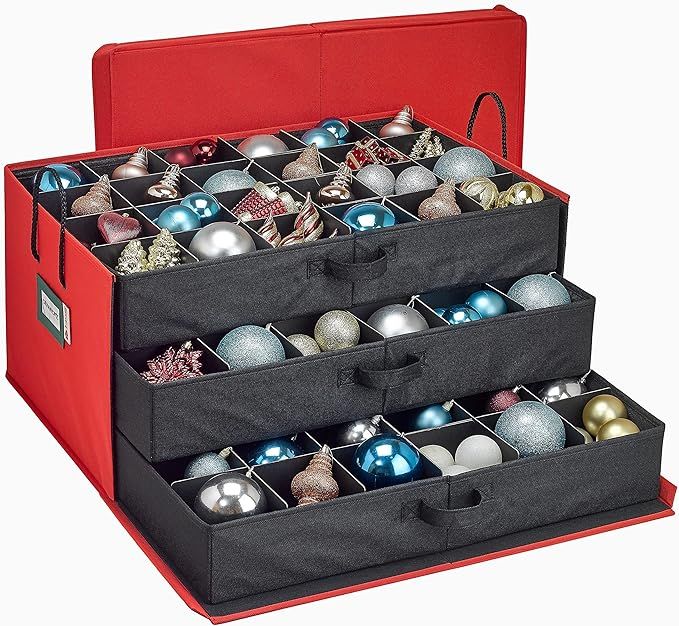 HOLDN’ STORAGE Christmas Ornament Storage Container Box with Dividers - Stores up to 72 - 4" Or... | Amazon (US)