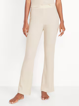 High-Waisted Cozy Waffle Flare Pants | Old Navy (US)