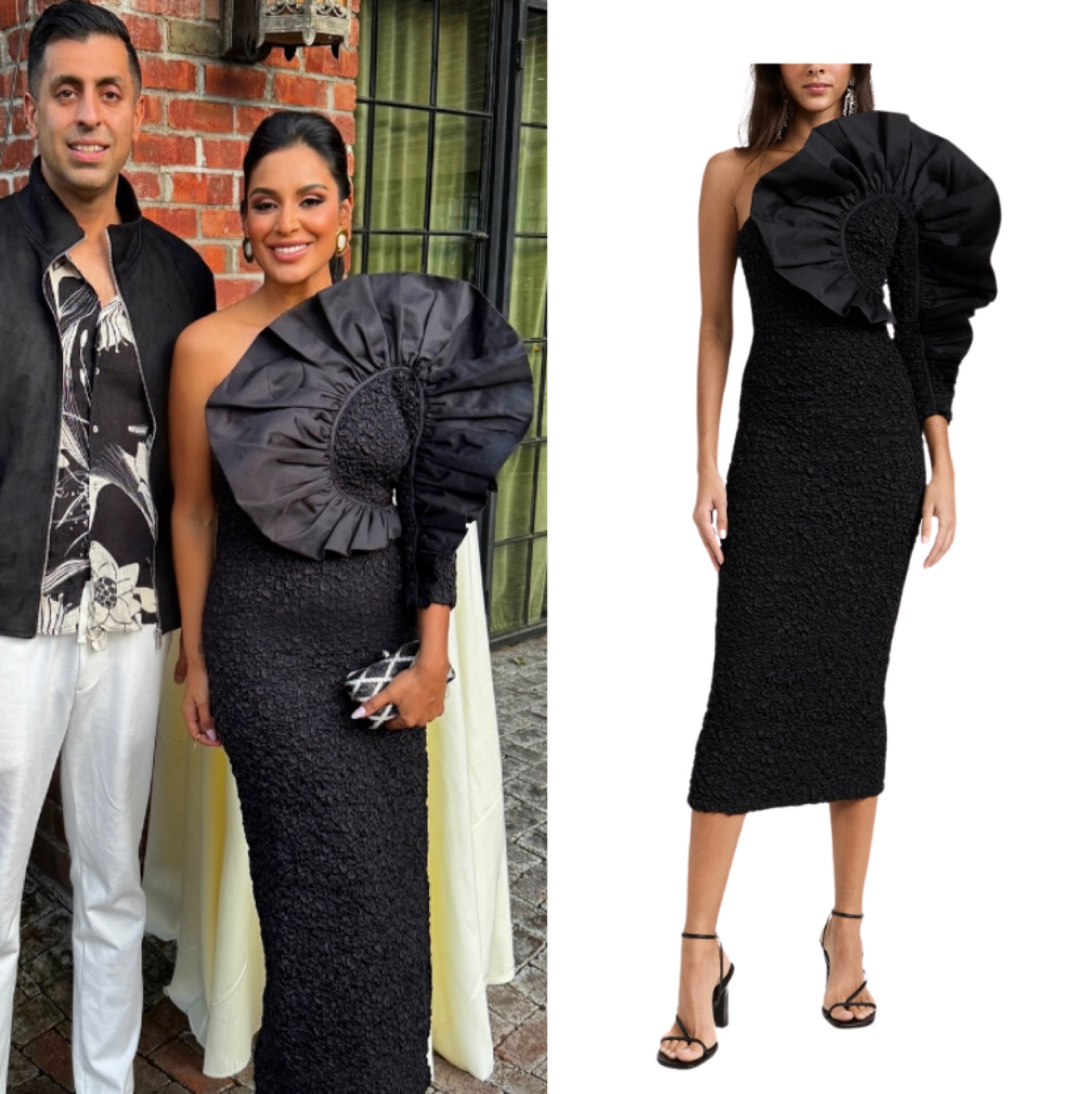 Jessel Taank’s Black Ruffle One Shoulder Dress 📸= @jesseltaank