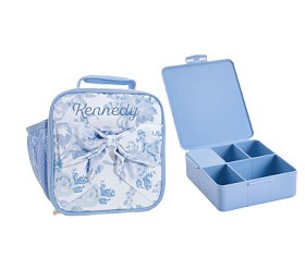 LoveShackFancy Blue Damask Floral Lunch & Bento Bundle, Set of 2 | Pottery Barn Kids