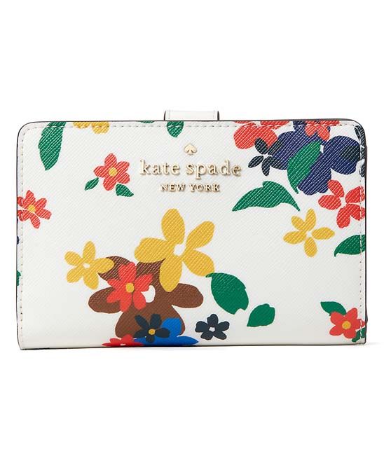 Kate Spade New York Women's Wallets Cream - Cream & Yellow Sailing Floral Staci Compact Bi-Fold Wall | Zulily