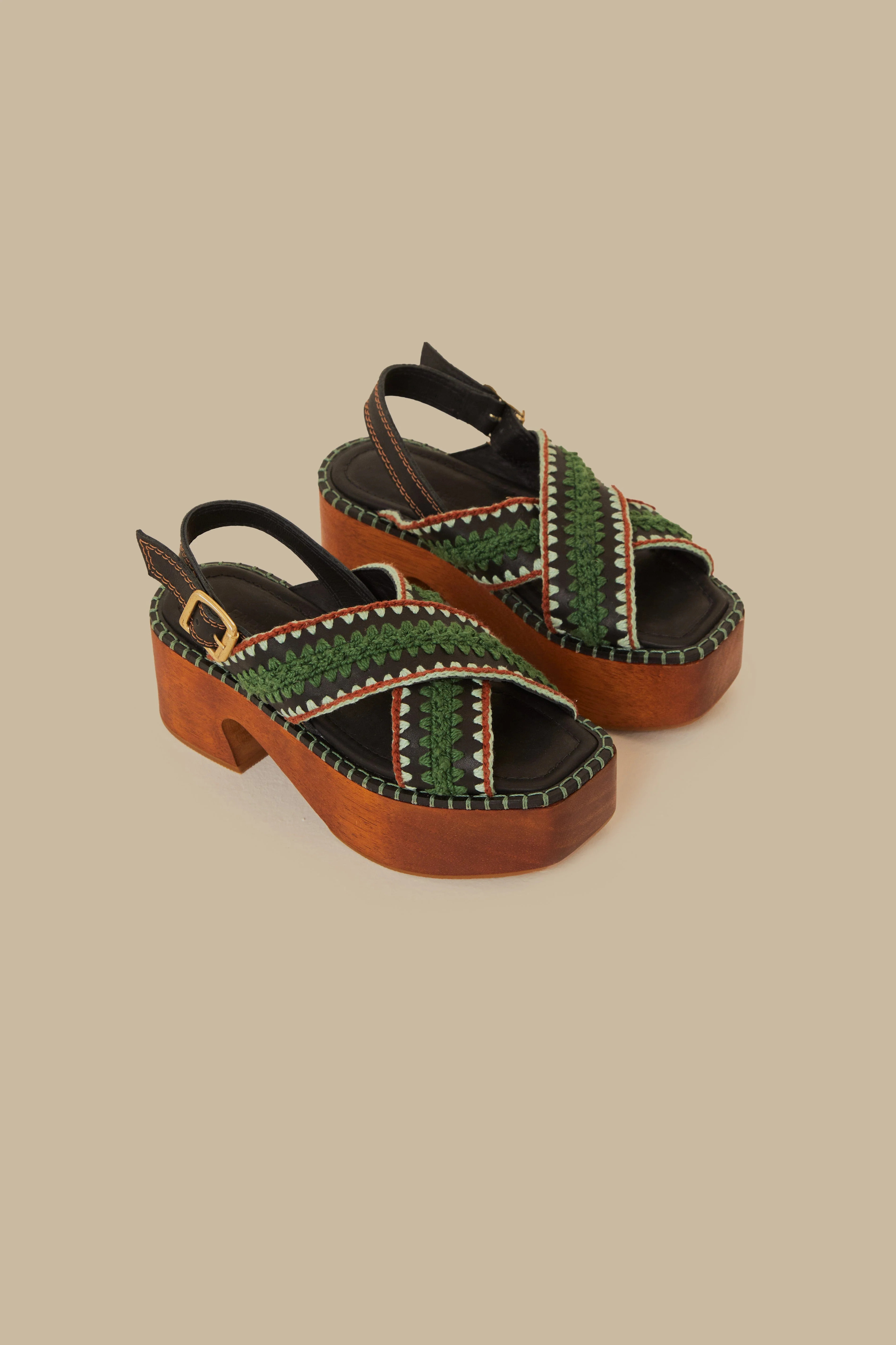dark green sand clog platform | FarmRio (US)