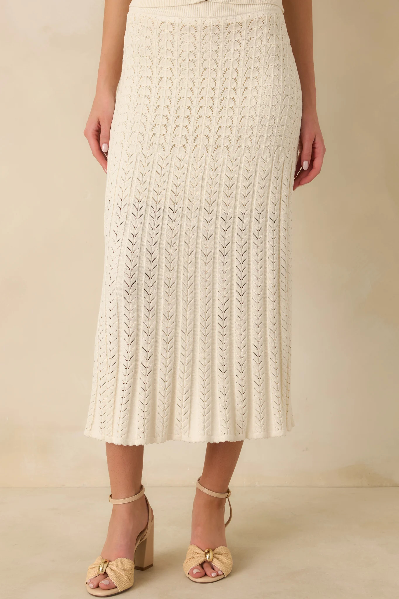 Z Supply Ivory Lexa Sweater Midi Skirt | Red Dress