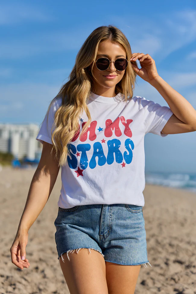 Oh My Stars White Graphic Tee SALE | Pink Lily