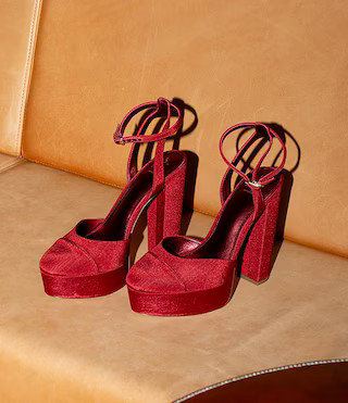 x The Nat Note Pia Satin Ankle Wrap Platform Pumps | Dillard's