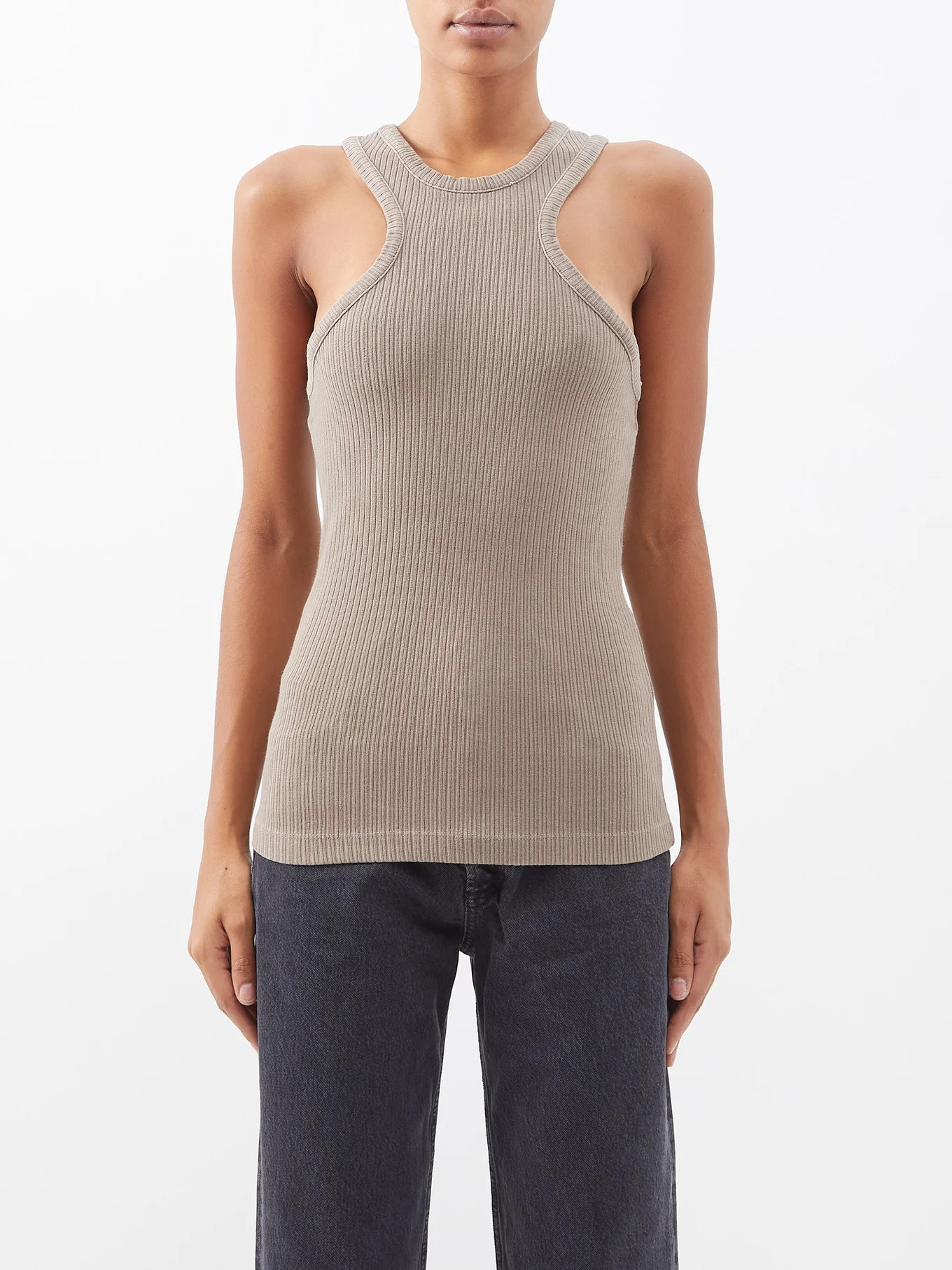 Bea cut-away cotton ribbed tank | Matches (US)