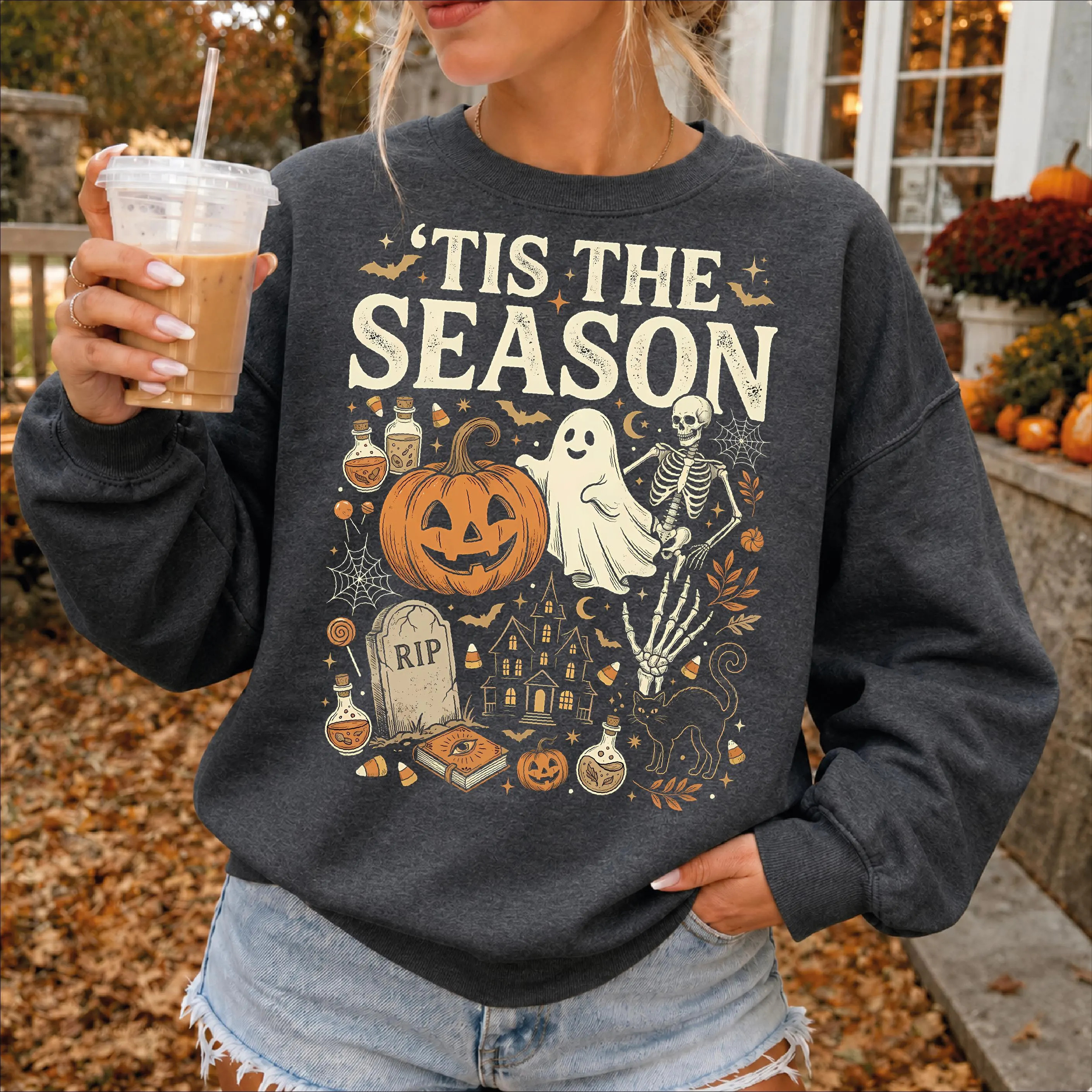 Tis The Season Sweatshirt and Hoodie, Retro Halloween Witch Sweater, Halloween Gift WPS165 | Etsy (Global)