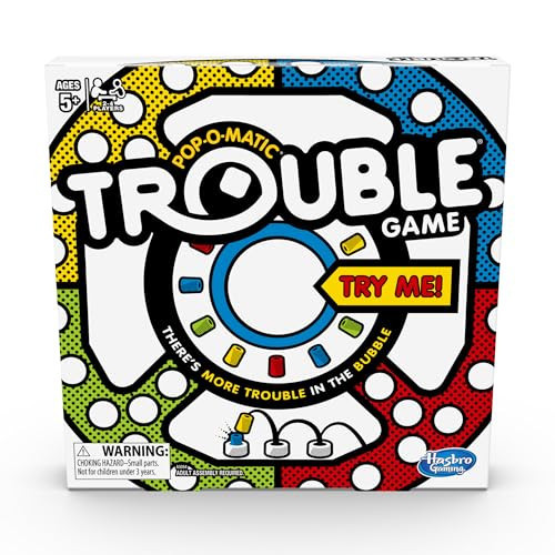 Hasbro Gaming Trouble Board Game for Kids Ages 5 and Up 2-4 Players | Amazon (US)