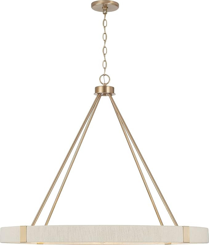 Capital Lighting 449881MA Delaney Modern Hand-Wrapped Rope Round Chandelier, 8-Light 480 Total Wa... | Amazon (US)