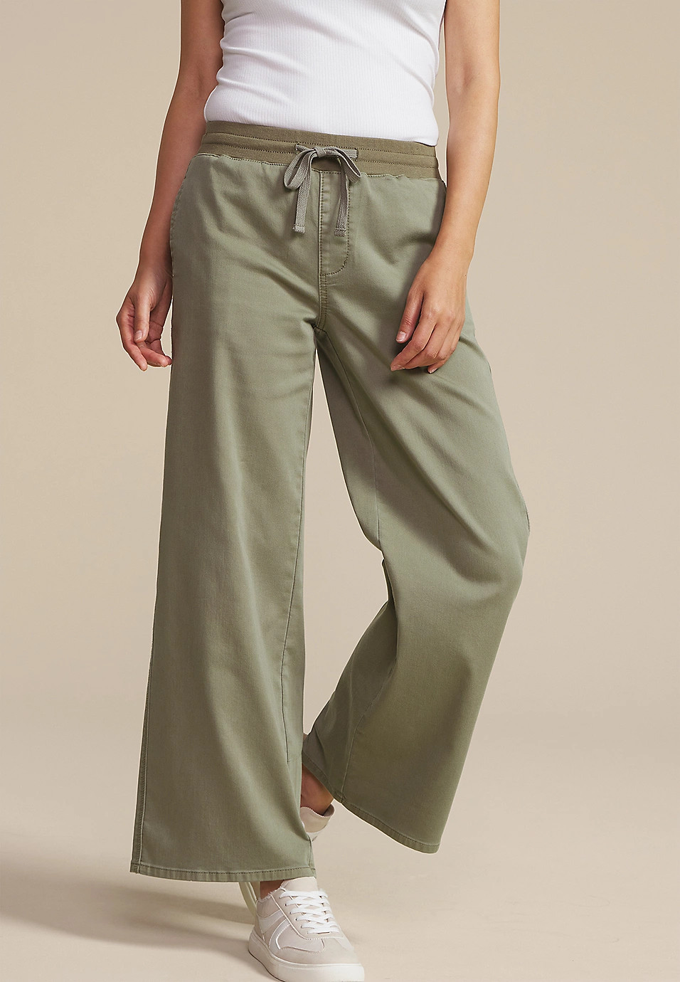 High Rise Pull On Wide Leg Pant | Maurices