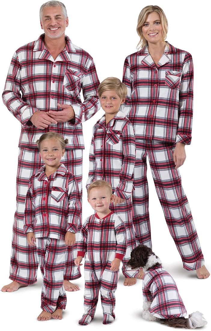 Amazon.com: PajamaGram Christmas Pajamas For Family, Fireside Plaid, Men's LG Red : Clothing, Sho... | Amazon (US)