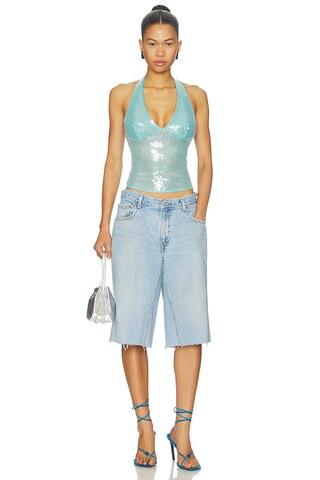 x REVOLVE Dance Til Dawn Halter Top In Capri | Revolve Clothing (Global)