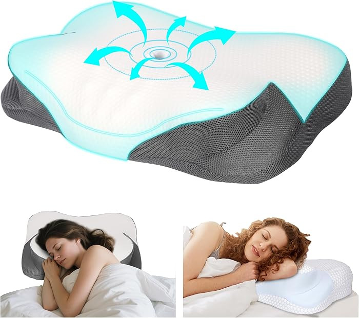 Cervical Neck Pillow for Pain Relief Ergonomic Contour Pillow for Side Back Stomach Sleepers, Ort... | Amazon (US)