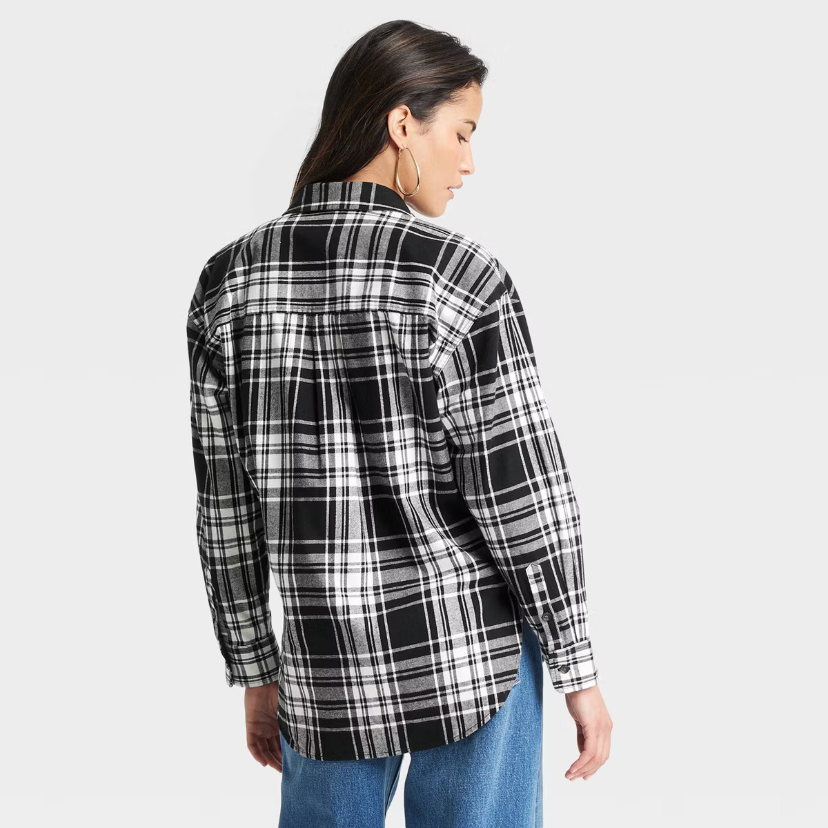 Women's Oversized Flannel Long Sleeve Collared Button-Down Shirt - Universal Thread™ | Target