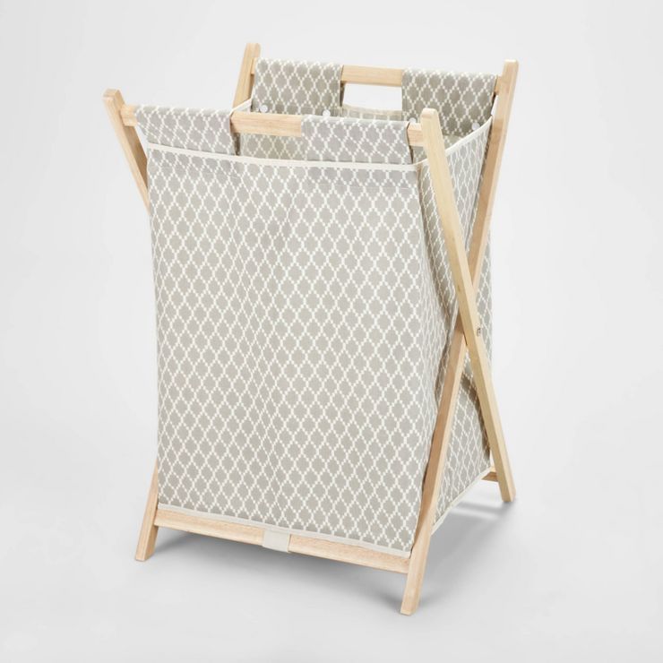 Wooden X-Frame Hamper Gray Diamond Print - Brightroom™ | Target